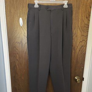 Excellent Mens Chaps Ralph Lauren Trousers 32x30 Dress Pants Pleated Gray Cuffed